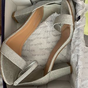 Silver sparkly heels